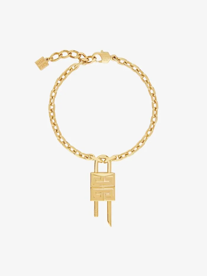 Givenchy Mini Lock Bracelet In Metal Golden Yellow Women Jewelry