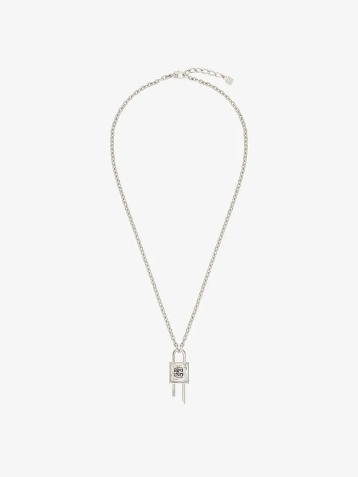 Givenchy Mini Lock Necklace In Metal With Crystal Silvery Women Jewelry