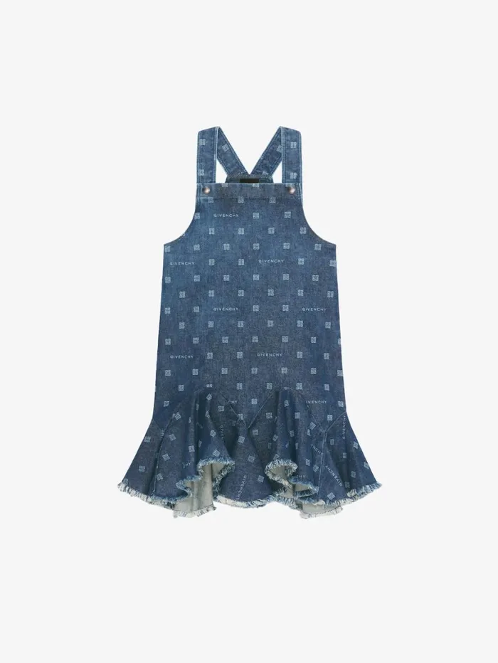 Givenchy Overalls Dress In GIVENCHY 4G Denim Denim Blue Women Girl 4 To 12 Years