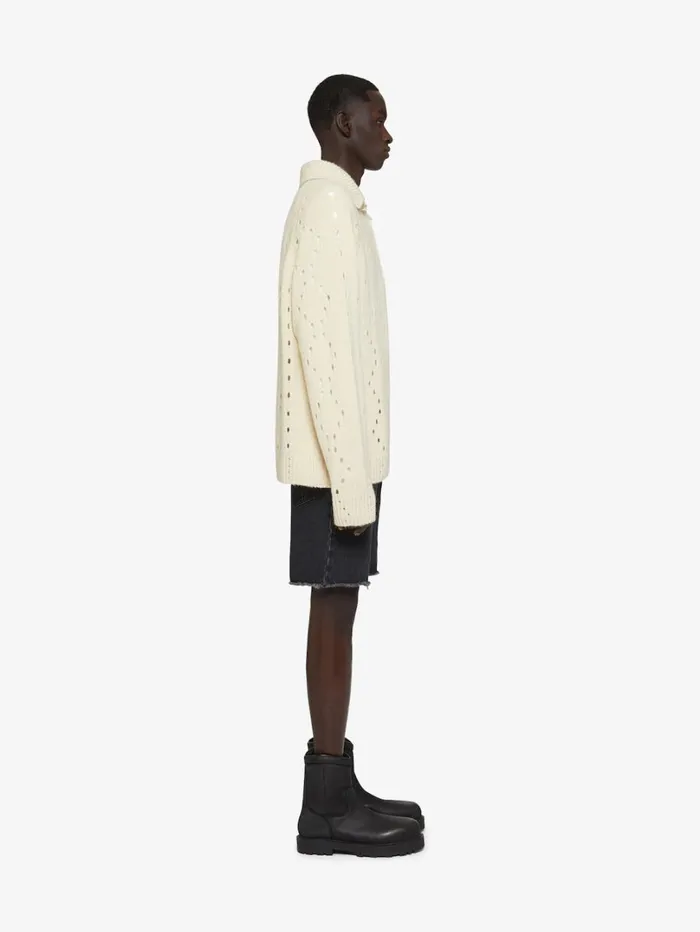 Givenchy Oversized Sweater In Wool White Men Knitwear