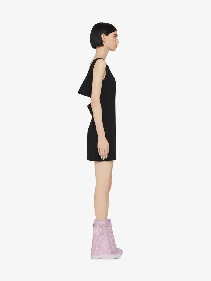 Givenchy Shark Lock Biker Ankle Boots In Leather With Strass Soft Lilac Women Shark Lock