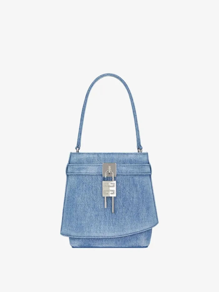 Givenchy Shark Lock Bucket Bag In Washed Denim Medium Blue Women Crossbody Bags Givenchy Shark Lock Bucket Bag In Washed Denim Medium Blue Women Crossbody Bags
