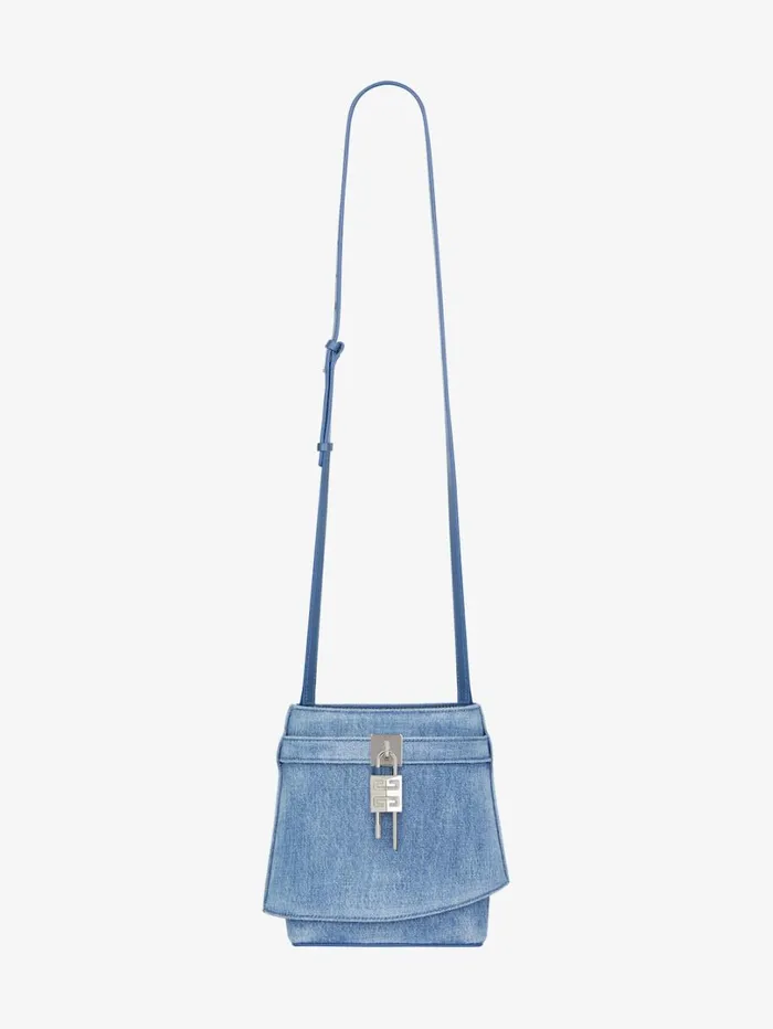 Givenchy Shark Lock Bucket Bag In Washed Denim Medium Blue Women Crossbody Bags Givenchy Shark Lock Bucket Bag In Washed Denim Medium Blue Women Crossbody Bags