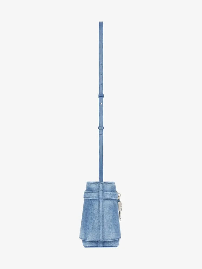 Givenchy Shark Lock Bucket Bag In Washed Denim Medium Blue Women Crossbody Bags Givenchy Shark Lock Bucket Bag In Washed Denim Medium Blue Women Crossbody Bags