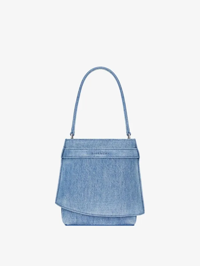 Givenchy Shark Lock Bucket Bag In Washed Denim Medium Blue Women Crossbody Bags Givenchy Shark Lock Bucket Bag In Washed Denim Medium Blue Women Crossbody Bags