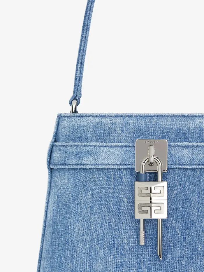 Givenchy Shark Lock Bucket Bag In Washed Denim Medium Blue Women Crossbody Bags Givenchy Shark Lock Bucket Bag In Washed Denim Medium Blue Women Crossbody Bags