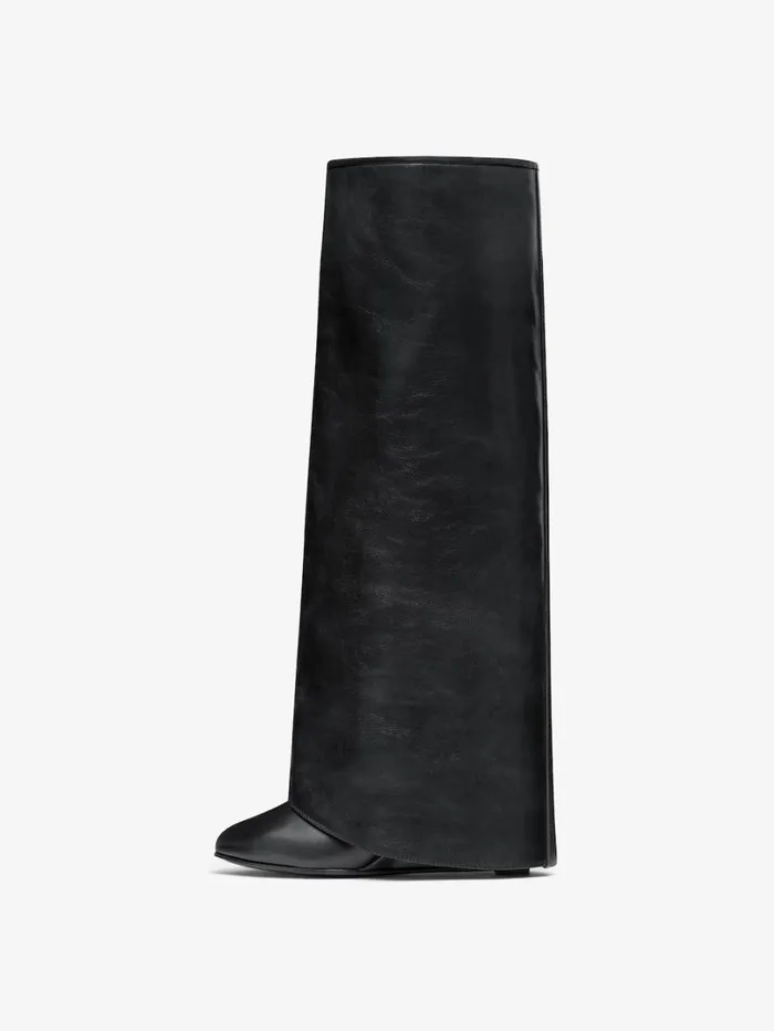 Givenchy Shark Lock Buckles Boots In Leather Black Women Shark Lock Givenchy Shark Lock Buckles Boots In Leather Black Women Shark Lock