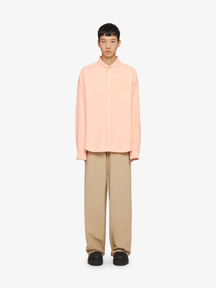 Givenchy Shirt In Cotton With Pocket Powder Men Shirts