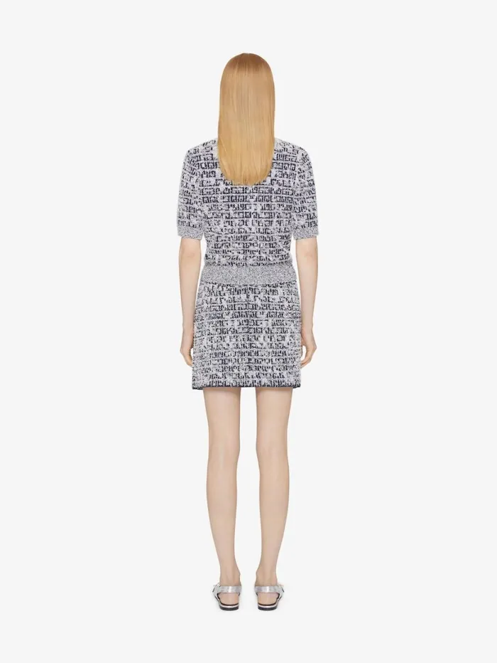 Givenchy Skirt In 4G Tweed With 4G Liquid Detail Navy Women Skirts