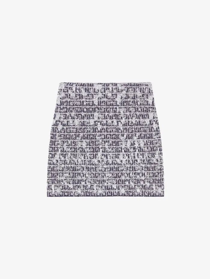 Givenchy Skirt In 4G Tweed With 4G Liquid Detail Navy Women Skirts