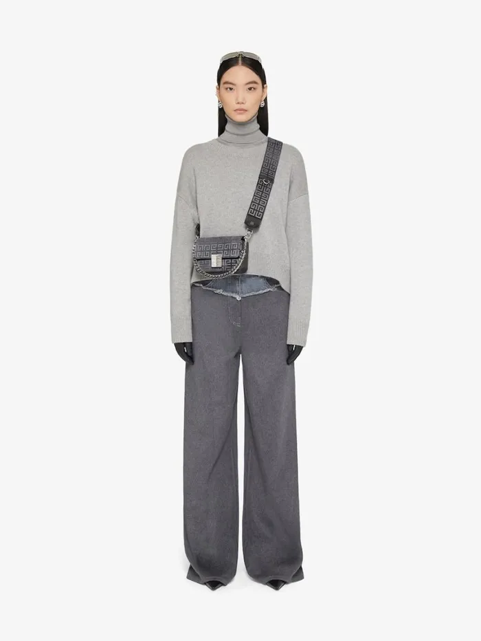 Givenchy Small 4G Bag In Lurex Embroidery With Chain Dark Grey Women Crossbody Bags Givenchy Small 4G Bag In Lurex Embroidery With Chain Dark Grey Women Crossbody Bags