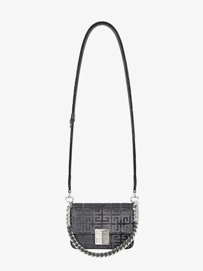 Givenchy Small 4G Bag In Lurex Embroidery With Chain Dark Grey Women Crossbody Bags Givenchy Small 4G Bag In Lurex Embroidery With Chain Dark Grey Women Crossbody Bags