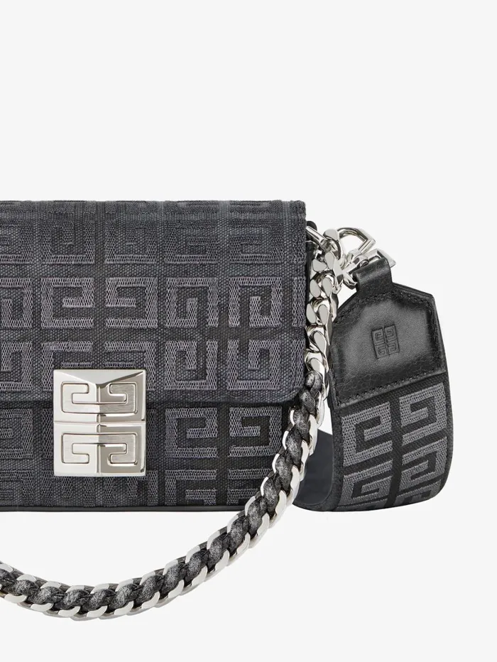 Givenchy Small 4G Bag In Lurex Embroidery With Chain Dark Grey Women Crossbody Bags Givenchy Small 4G Bag In Lurex Embroidery With Chain Dark Grey Women Crossbody Bags
