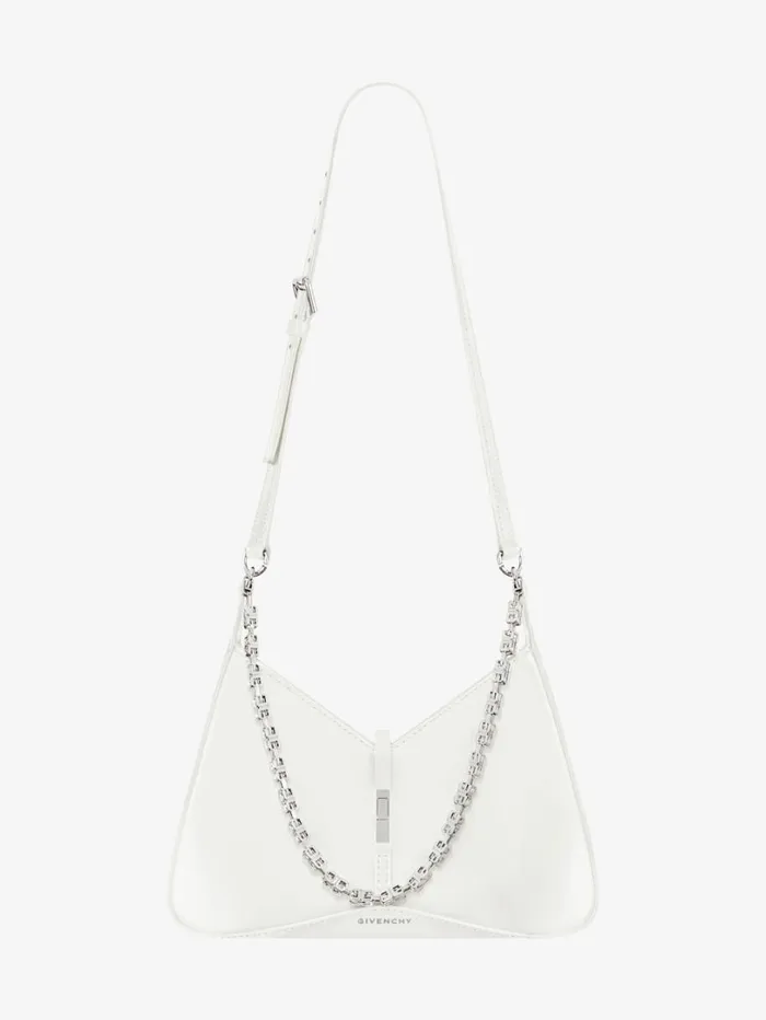 Givenchy Small Cut Out Bag In Shiny Leather With Chain Ivory Women Crossbody Bags Givenchy Small Cut Out Bag In Shiny Leather With Chain Ivory Women Crossbody Bags