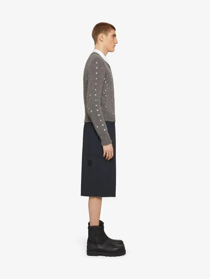 Givenchy Sweater In Wool Medium Grey Men Knitwear