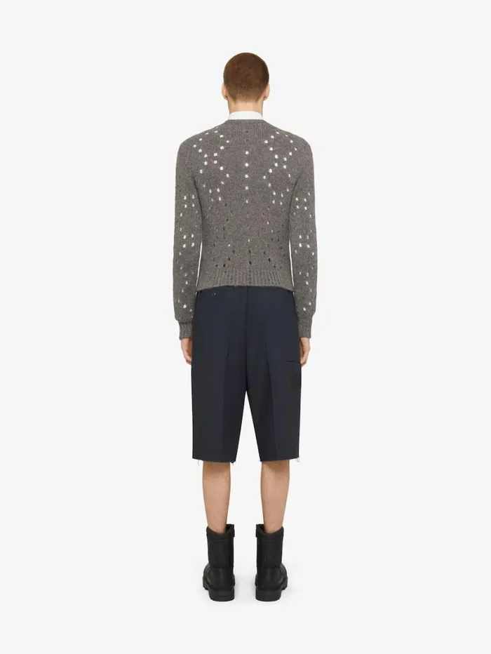Givenchy Sweater In Wool Medium Grey Men Knitwear