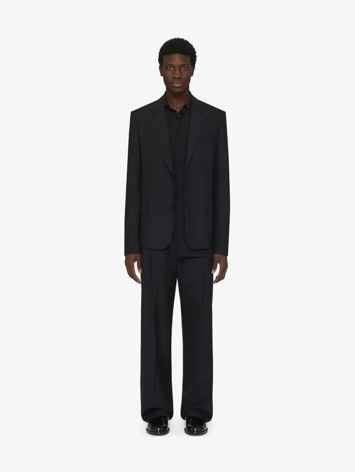 Givenchy Tailored Pants In Wool With Lurex Stripes Black Men Pants and Shorts