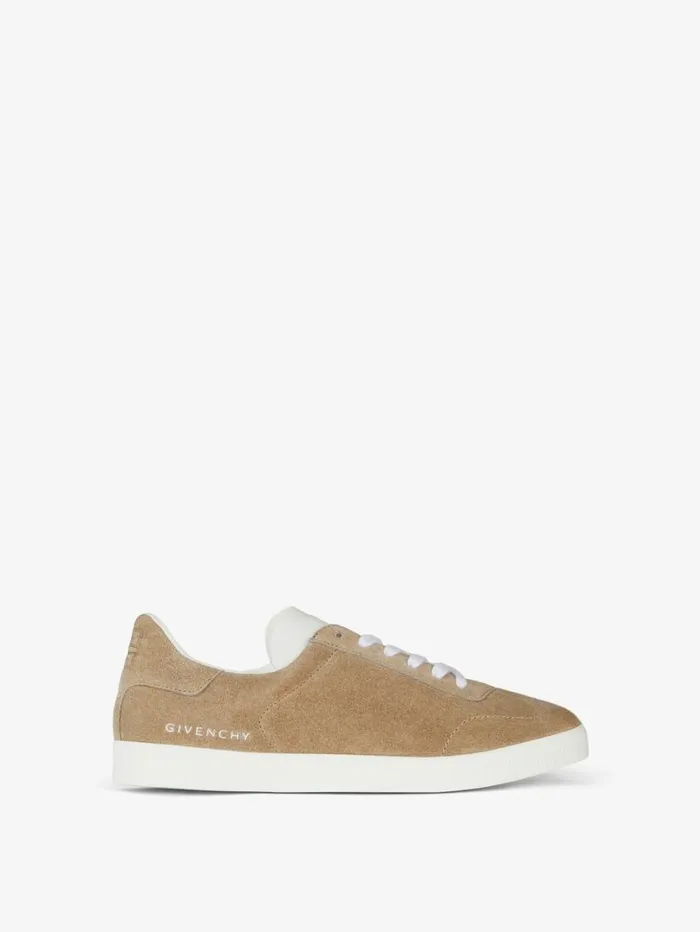 Givenchy Town Sneakers In Suede Natural Beige Women Sneakers