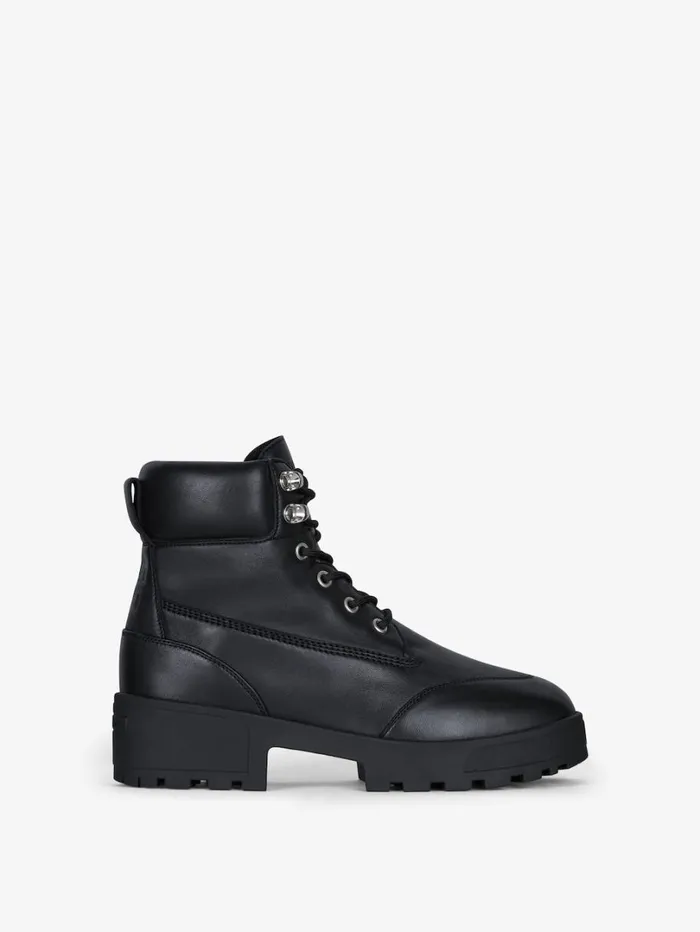 Givenchy Trekker Ankle Workboots In Leather Black Women Boots and Booties