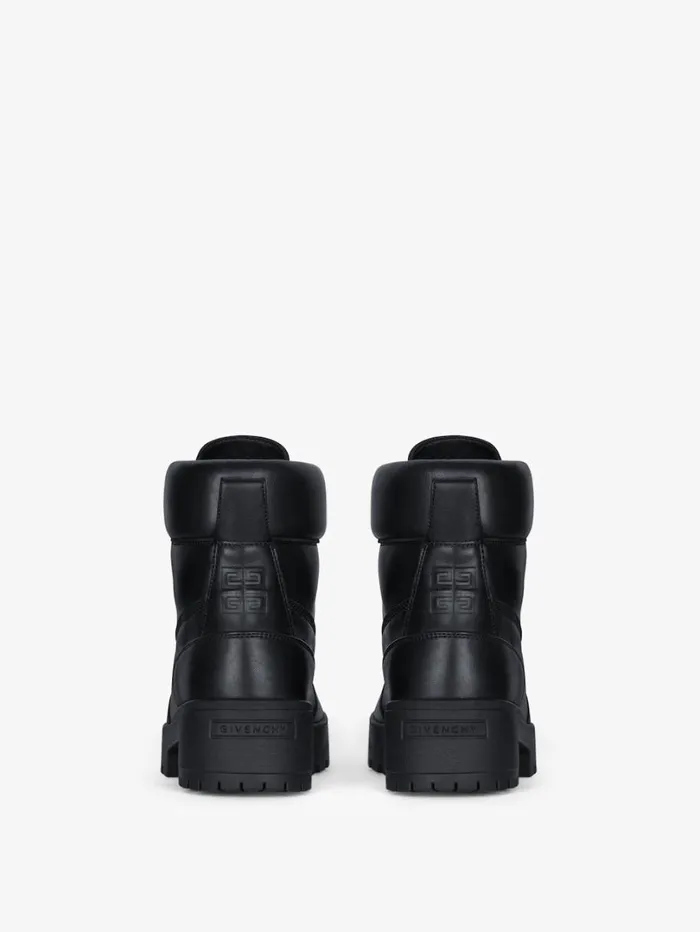 Givenchy Trekker Ankle Workboots In Leather Black Women Boots and Booties