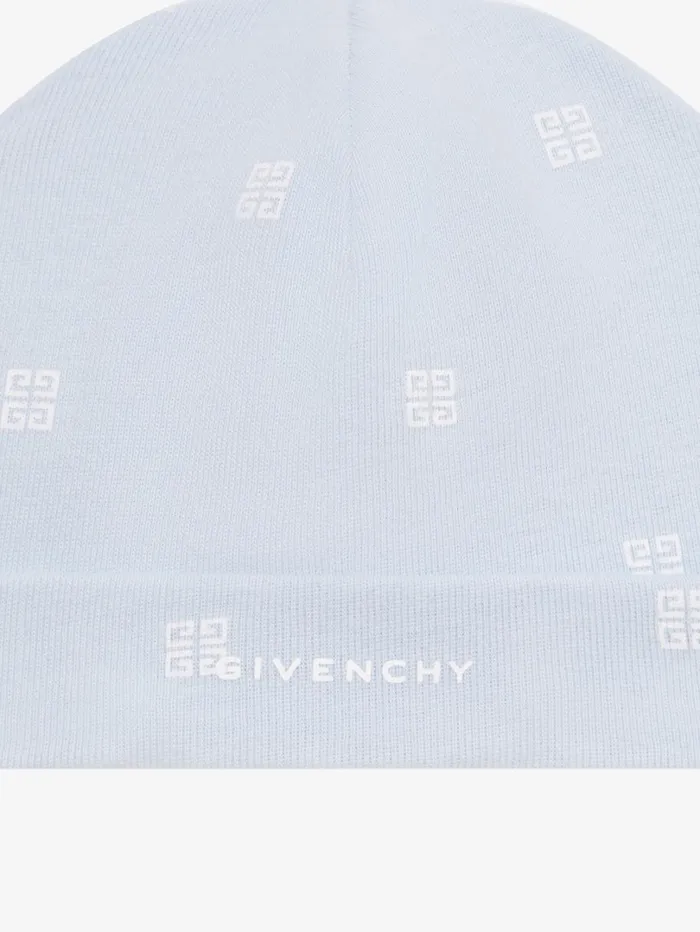 Givenchy Two Beanies In Knit Gift Set Whitelight Blue WomenMen Baby 1 Month To 3 Years