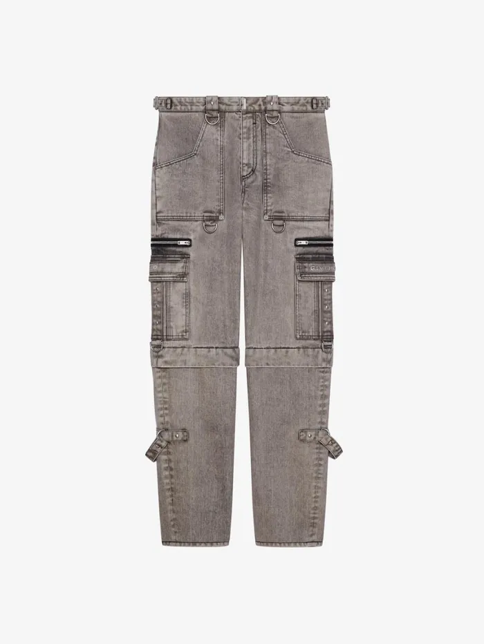 Givenchy Two In One Detachable Pants In Denim With Suspenders Grey Men Pants and Shorts Givenchy Two In One Detachable Pants In Denim With Suspenders Grey Men Pants and Shorts