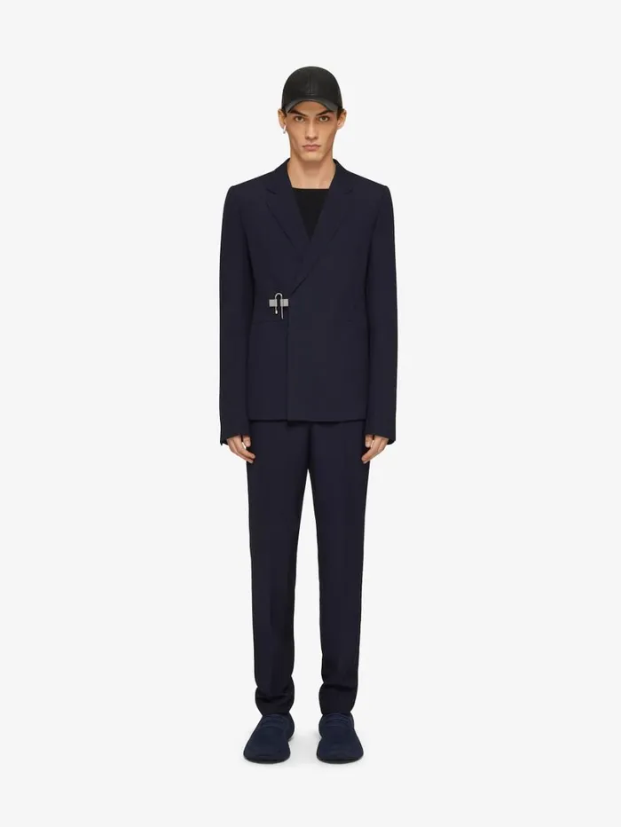 Givenchy Ulock Slim Fit Jacket In Wool Navy Men Coats and Jackets