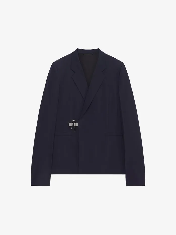 Givenchy Ulock Slim Fit Jacket In Wool Navy Men Coats and Jackets