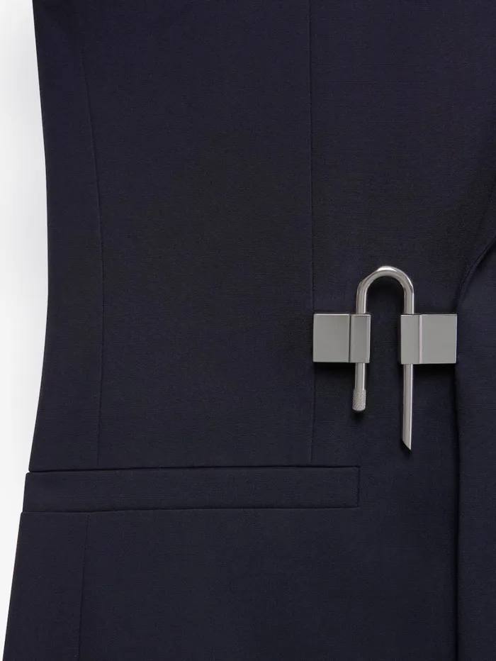 Givenchy Ulock Slim Fit Jacket In Wool Navy Men Coats and Jackets