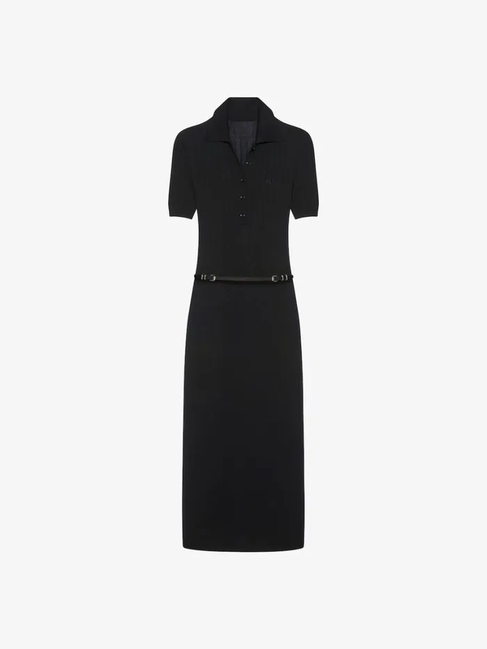 Givenchy Voyou Polo Dress In Knit Black Women Dresses