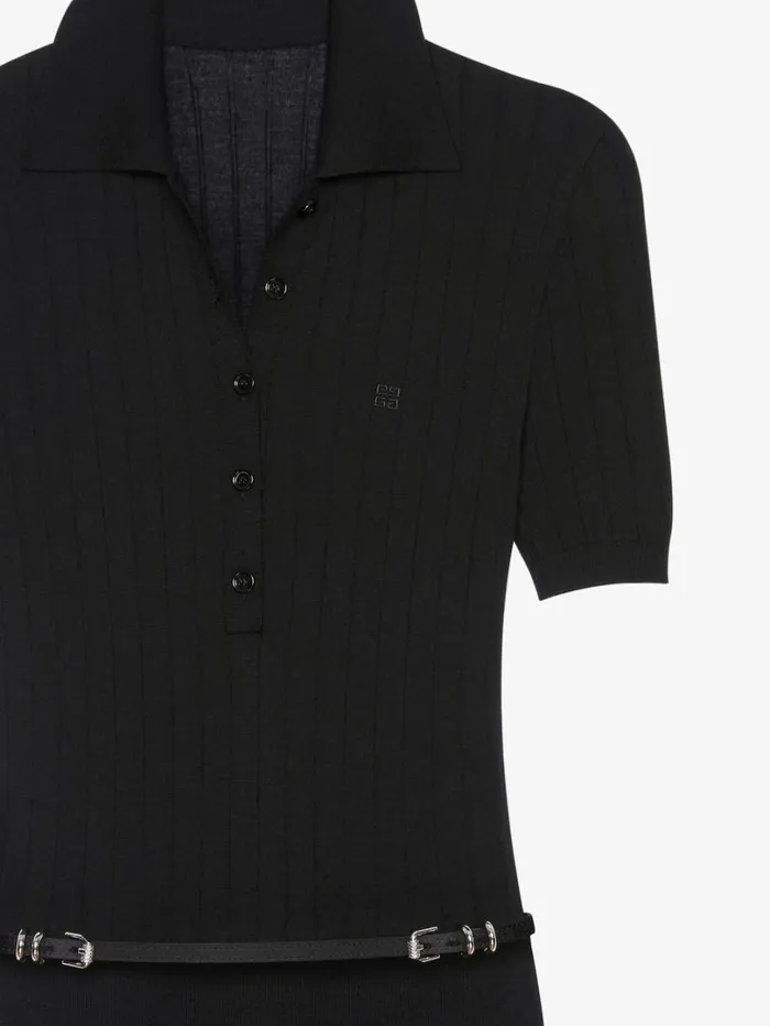 Givenchy Voyou Polo Dress In Knit Black Women Dresses