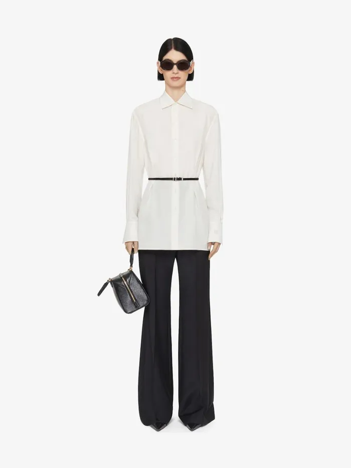 Givenchy Voyou Shirt In Silk Ecru Women Tops and Shirts