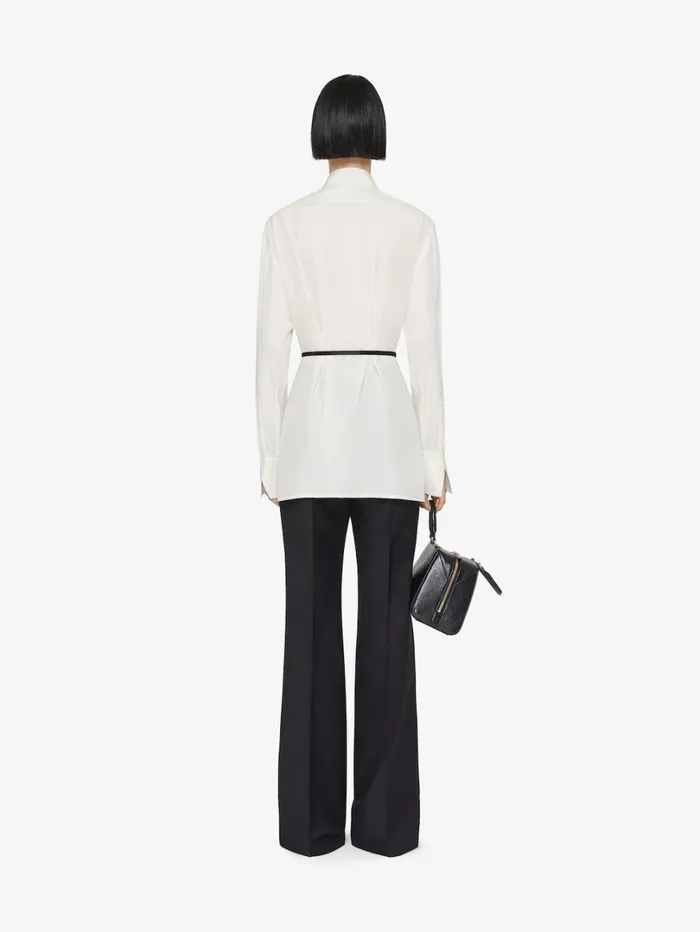 Givenchy Voyou Shirt In Silk Ecru Women Tops and Shirts