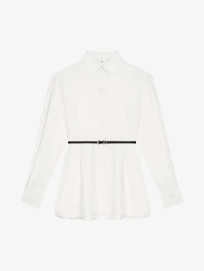 Givenchy Voyou Shirt In Silk Ecru Women Tops and Shirts