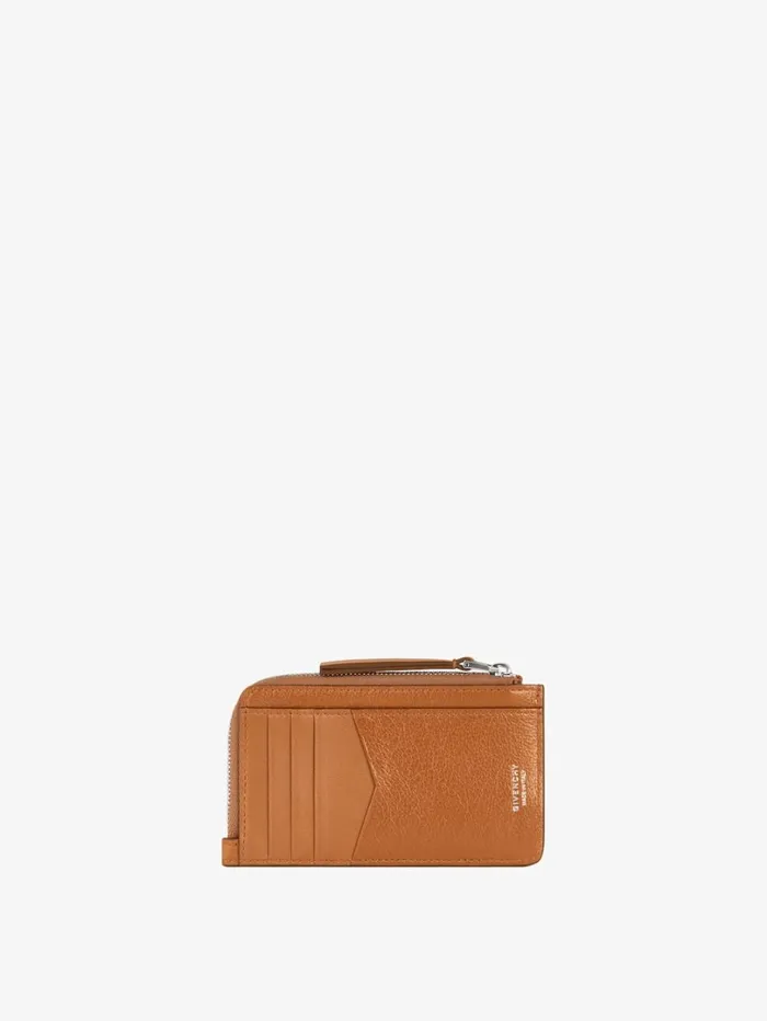 Givenchy Voyou Zipped Card Holder In Leather Soft Tan Women Wallets and Card Holders