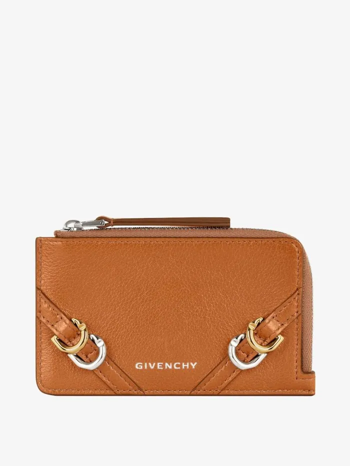 Givenchy Voyou Zipped Card Holder In Leather Soft Tan Women Wallets and Card Holders