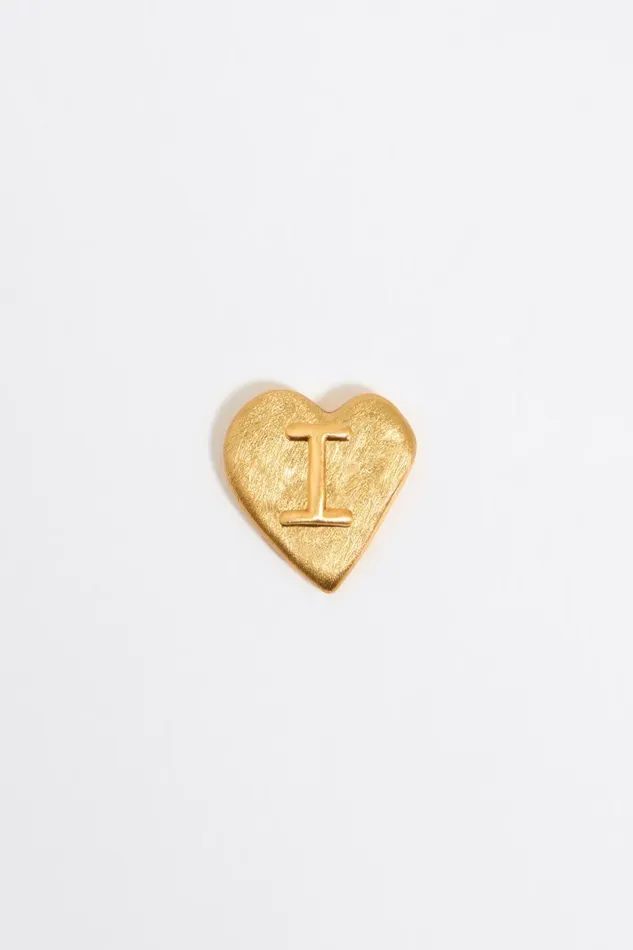 Gold Heart Letter I Earrings Gold Women Bimba Y Lola Alphabet