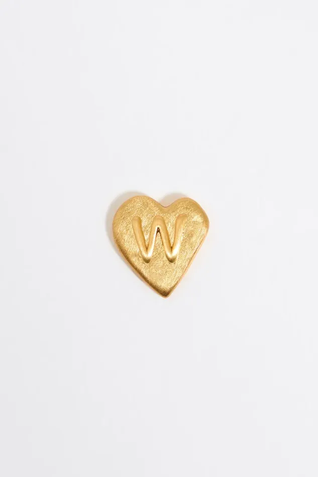 Gold Heart Letter W Earrings Gold Women Bimba Y Lola Alphabet Gold Heart Letter W Earrings Gold Women Bimba Y Lola Alphabet