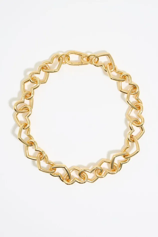 Gold Hearts Chain Necklace Gold Women Bimba Y Lola Jewelry