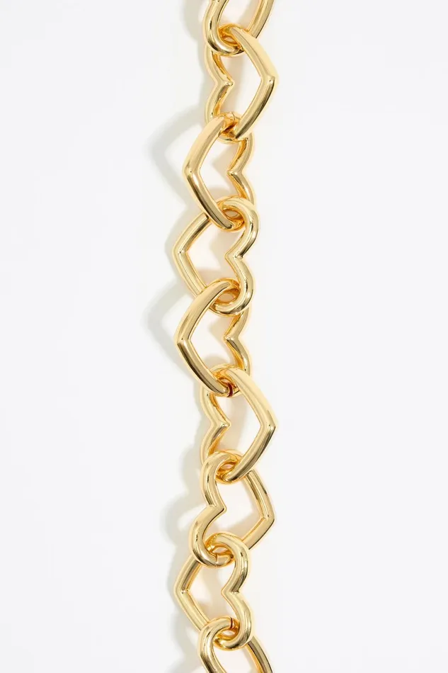 Gold Hearts Chain Necklace Gold Women Bimba Y Lola Jewelry Gold Hearts Chain Necklace Gold Women Bimba Y Lola Jewelry