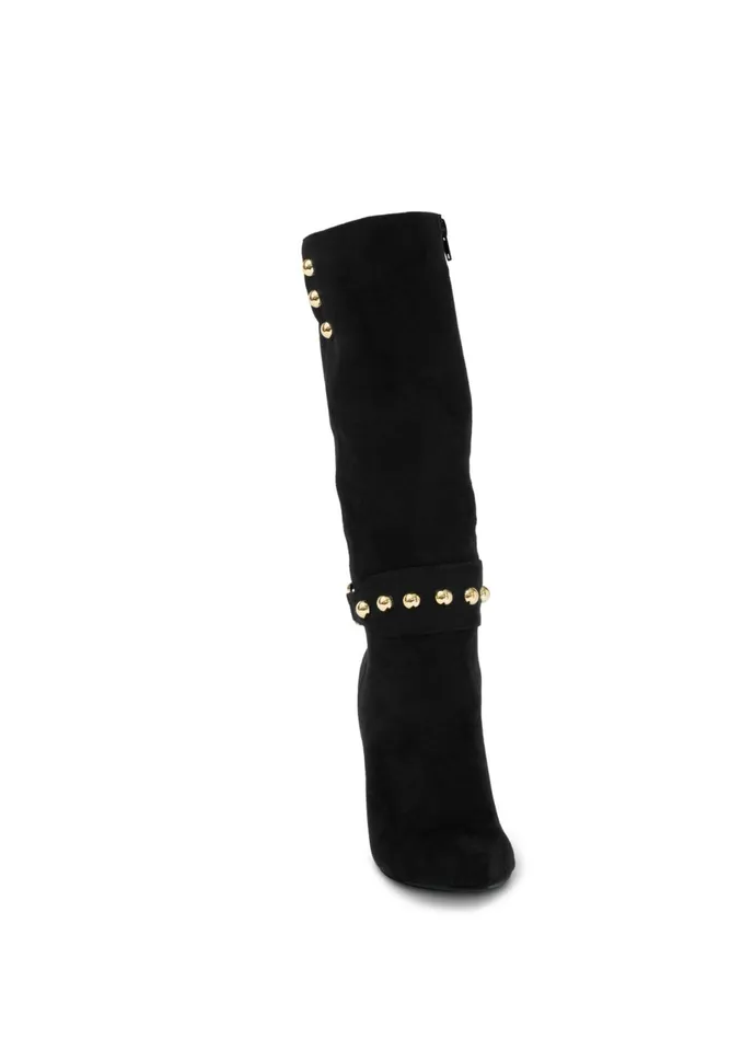 GOLD STATEMENT HEEL BOOTS Black Women VENUS Boots and Booties