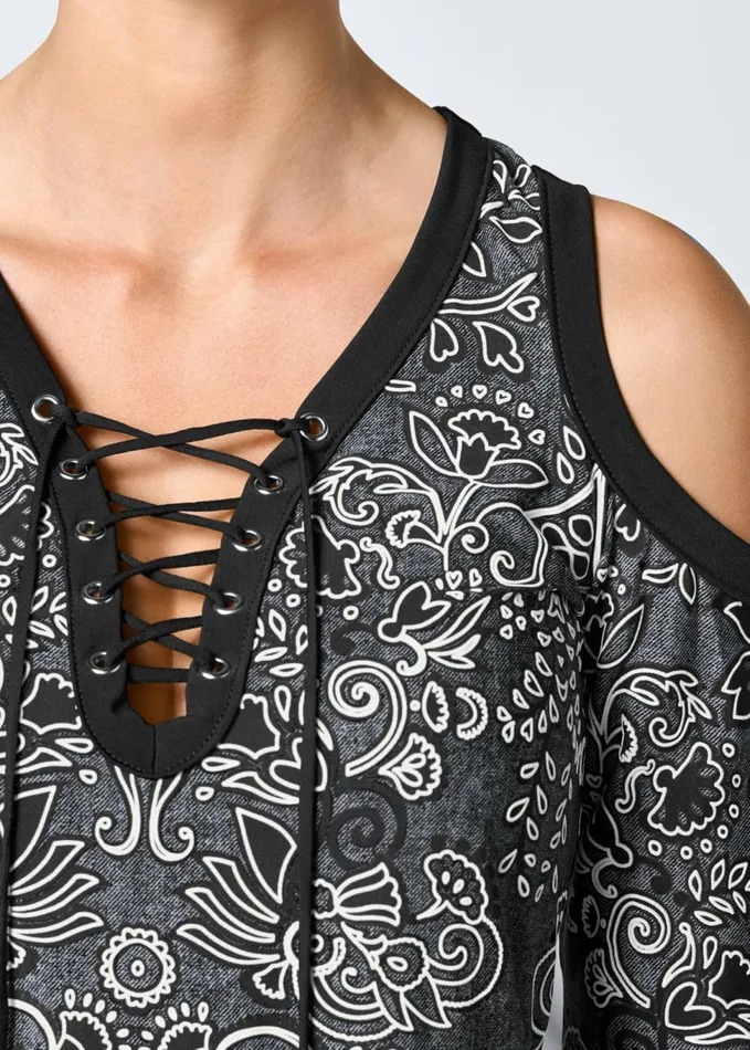 GRAPHIC PRINT TOP Black Multi Women VENUS Casual Tops