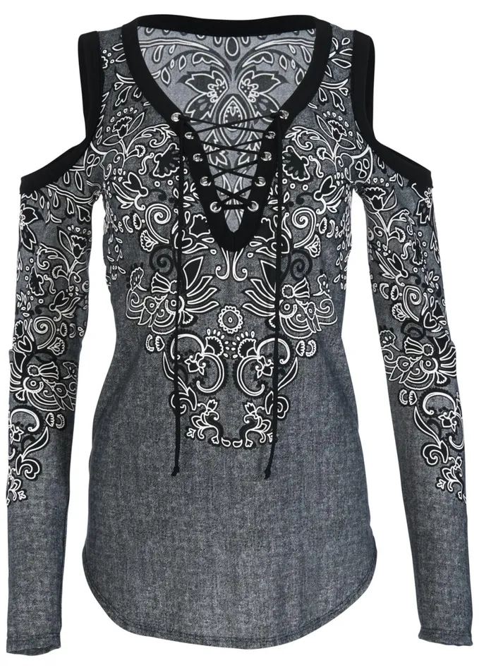 GRAPHIC PRINT TOP Black Multi Women VENUS Casual Tops