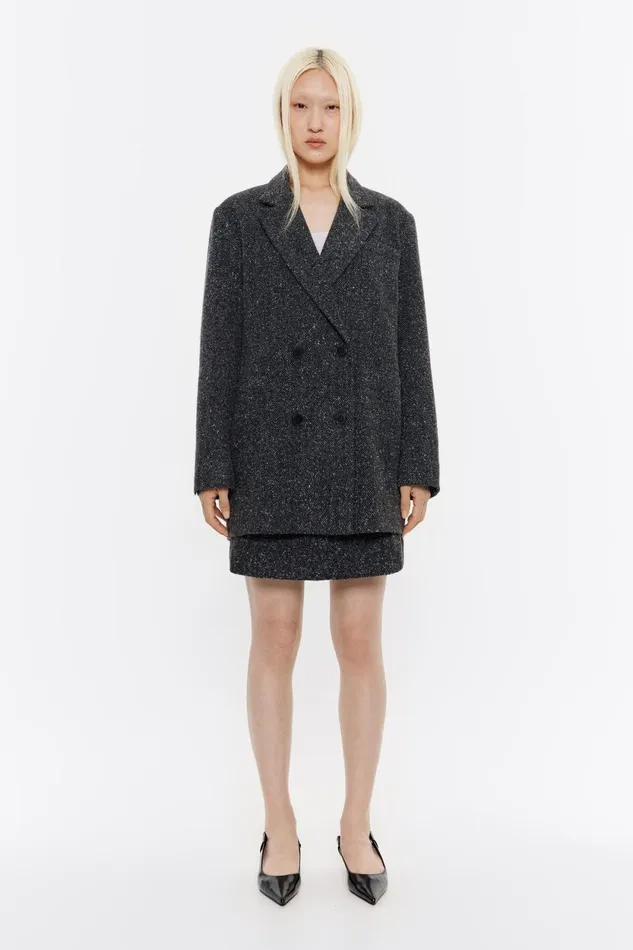 Gray Tailored Doublebreasted Jacket Grey Women Bimba Y Lola Jackets And Blazers