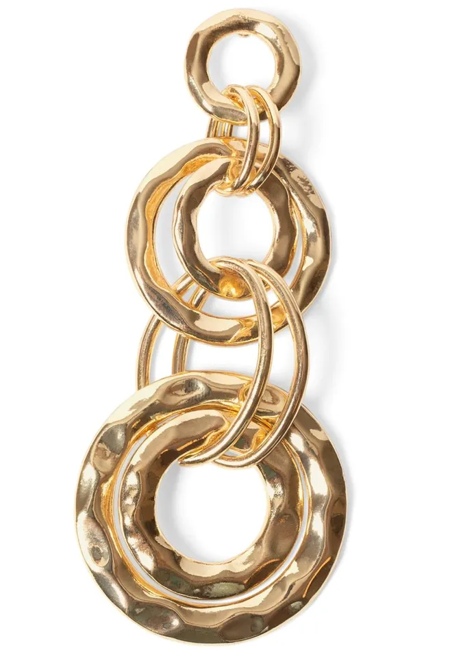 HAMMERED METAL TIERED HOOP EARRINGS Gold Women VENUS Earrings