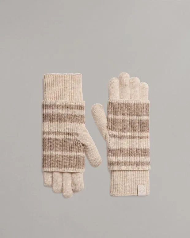 Hats and Gloves Women Rag and Bone Blake Layered Tech Gloves Oat