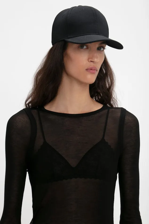 Hats and Scarves Women Victoria Beckham Exclusive Logo Cap In Black