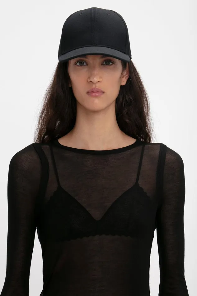 Hats and Scarves Women Victoria Beckham Exclusive Logo Cap In Black