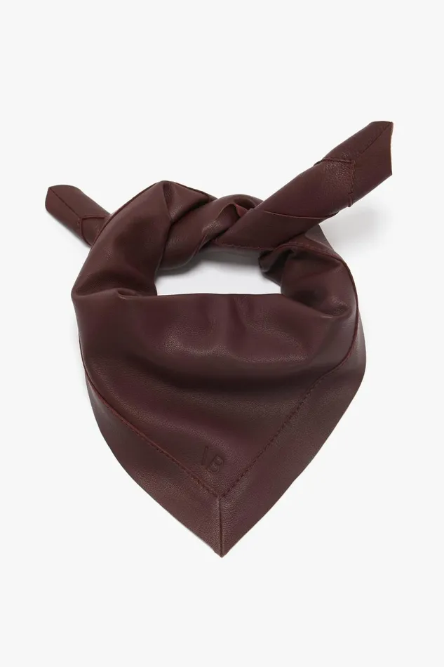 Hats and Scarves Women Victoria Beckham Leather Scarf In Bordeaux