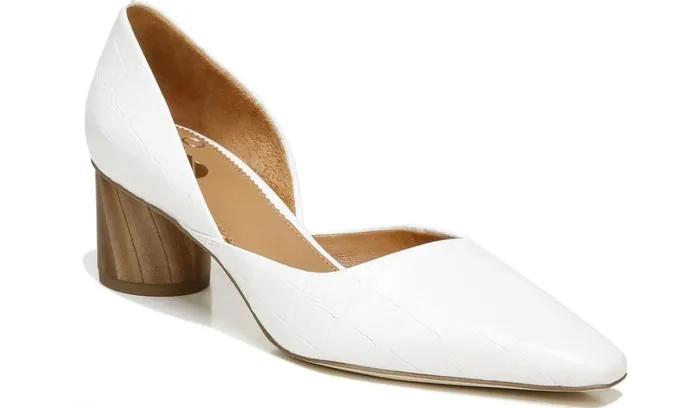 Heels Women Franco Sarto Sarto Rita Pump White Crocco Leather
